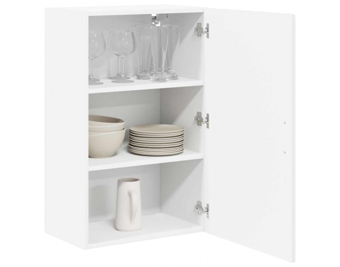 Sonata H Горен кухненски шкаф с рафт Лъскаво бяло 50 x 31 x 80 см