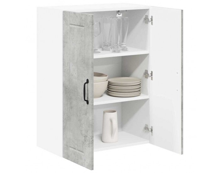 Sonata H Горен кухненски шкаф с рафт Циментено сиво 60 x 31 x 80 см