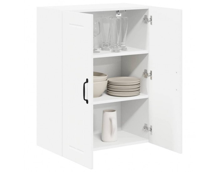 Sonata H Горен кухненски шкаф с рафт Лъскаво бяло 60 x 31 x 80 см