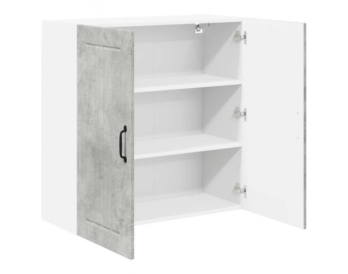 Sonata H Горен кухненски шкаф с рафт Циментено сиво 80 x 31 x 80 см