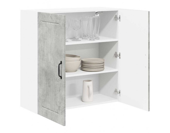 Sonata H Горен кухненски шкаф с рафт Циментено сиво 80 x 31 x 80 см