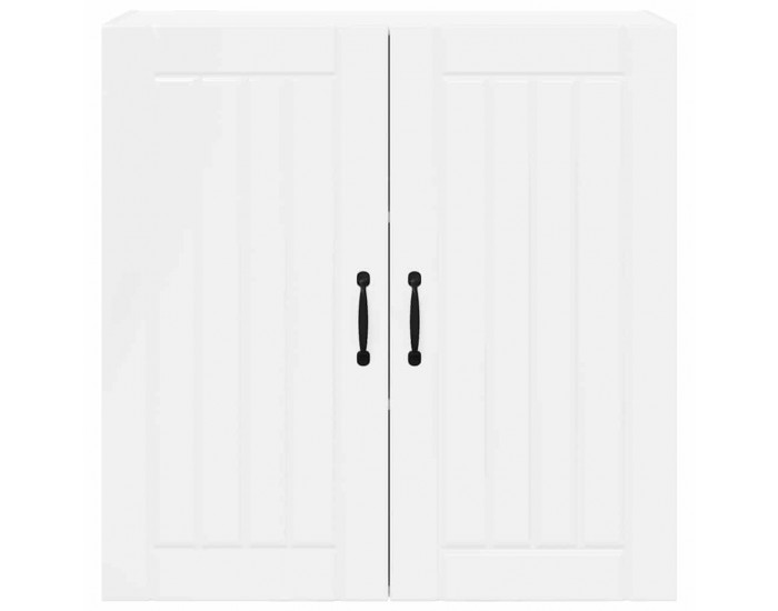 Sonata H Горен кухненски шкаф с рафт Лъскаво бяло 80 x 31 x 80 см