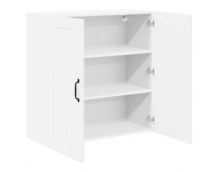 Sonata H Горен кухненски шкаф с рафт Лъскаво бяло 80 x 31 x 80 см