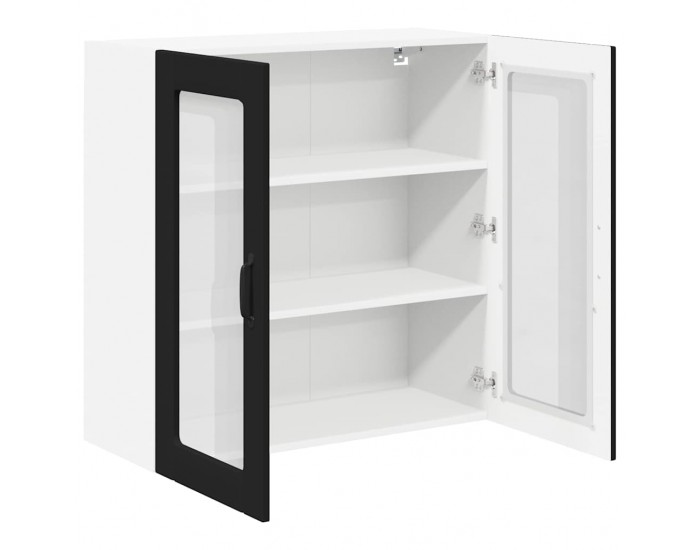 Sonata H Горен кухненски шкаф Черно 80 x 31 x 80 см Инженерно дърво