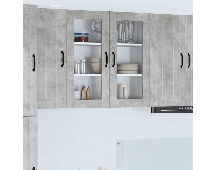 Sonata H Горен кухненски шкаф с рафт Циментено сиво 80 x 31 x 80 см