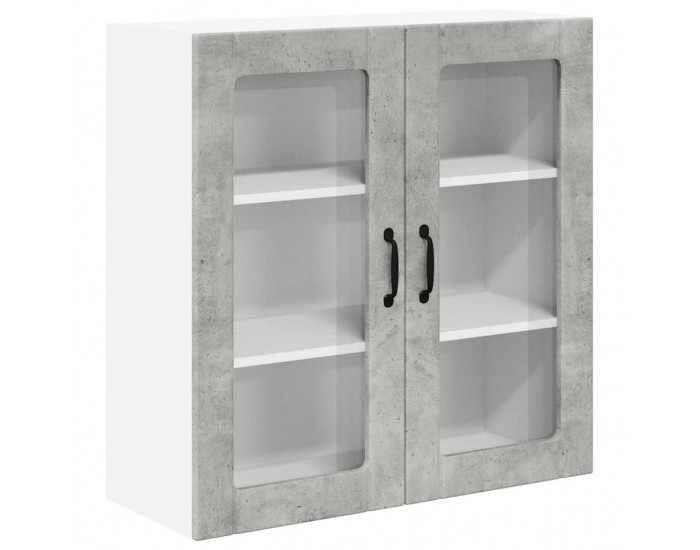 Sonata H Горен кухненски шкаф с рафт Циментено сиво 80 x 31 x 80 см