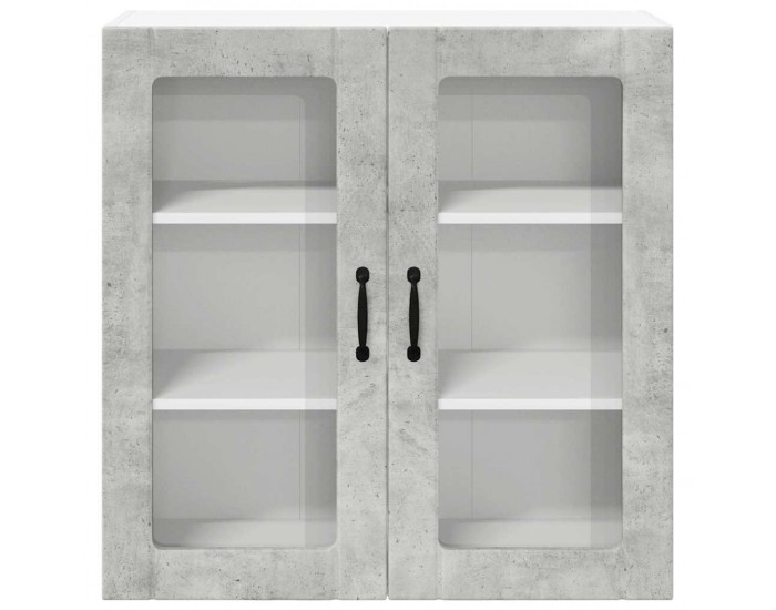 Sonata H Горен кухненски шкаф с рафт Циментено сиво 80 x 31 x 80 см