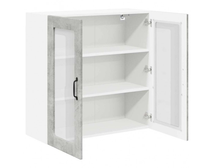 Sonata H Горен кухненски шкаф с рафт Циментено сиво 80 x 31 x 80 см