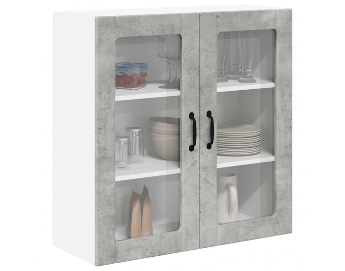 Sonata H Горен кухненски шкаф с рафт Циментено сиво 80 x 31 x 80 см