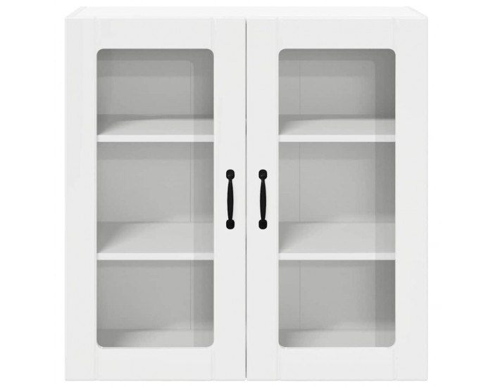 Sonata H Горен кухненски шкаф с рафт Лъскаво бяло 80 x 31 x 80 см