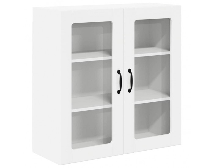 Sonata H Горен кухненски шкаф с рафт Лъскаво бяло 80 x 31 x 80 см