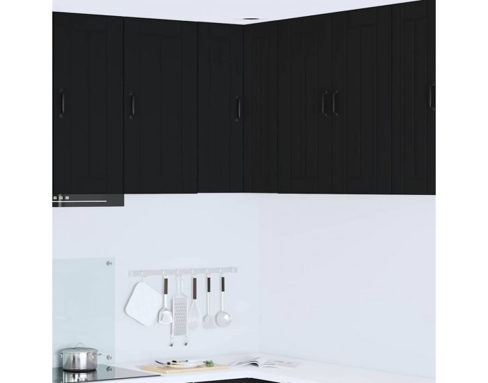 Sonata H Горен кухненски шкаф Черно 57 x 57 x 80 см Инженерно дърво