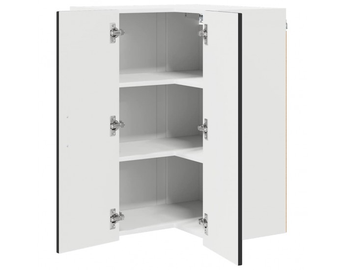 Sonata H Горен кухненски шкаф Черно 57 x 57 x 80 см Инженерно дърво