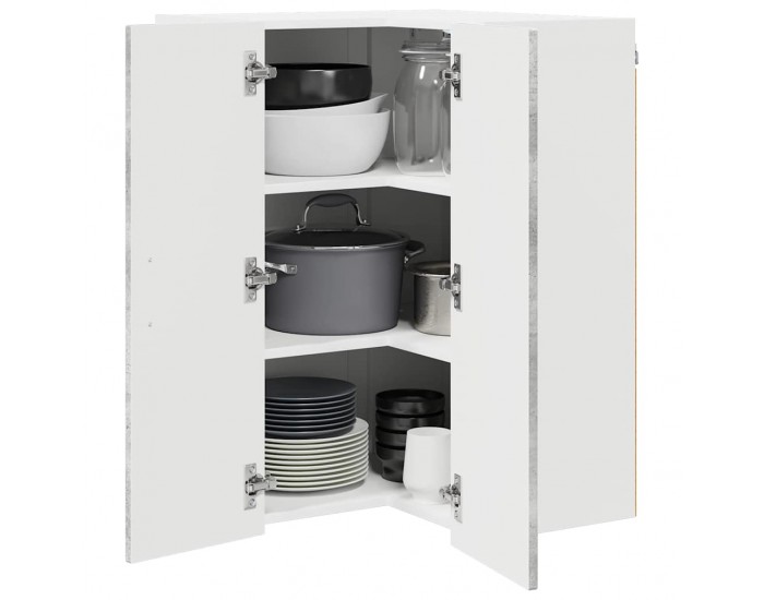 Sonata H Горен кухненски шкаф с рафт Циментено сиво 57 x 57 x 80 см