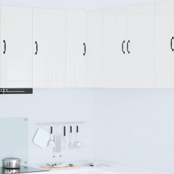 Sonata H Горен кухненски шкаф с рафт Лъскаво бяло 57 x 57 x 80 см - Модули Sonata