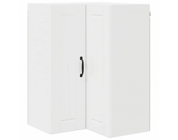 Sonata H Горен кухненски шкаф с рафт Лъскаво бяло 57 x 57 x 80 см