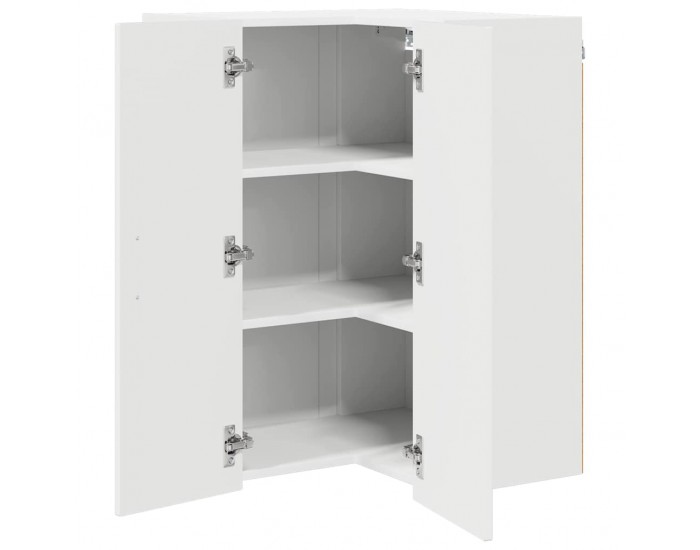 Sonata H Горен кухненски шкаф с рафт Лъскаво бяло 57 x 57 x 80 см