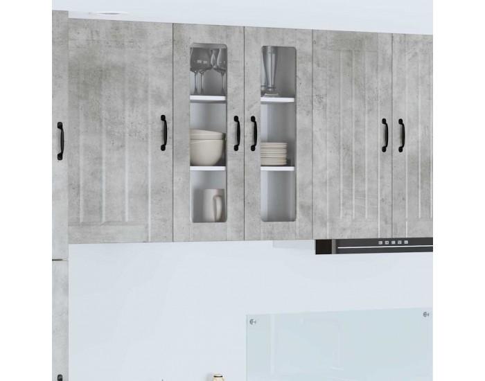 Sonata H Горен кухненски шкаф с рафт Циментено сиво 60 x 31 x 80 см