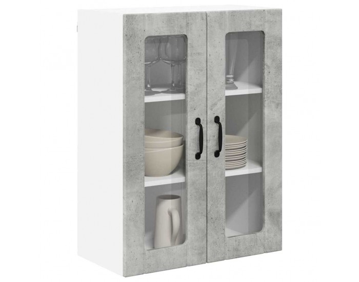 Sonata H Горен кухненски шкаф с рафт Циментено сиво 60 x 31 x 80 см