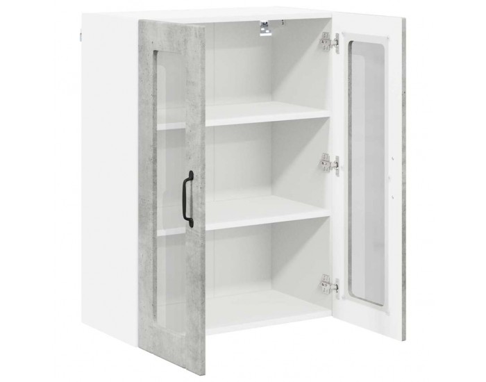 Sonata H Горен кухненски шкаф с рафт Циментено сиво 60 x 31 x 80 см