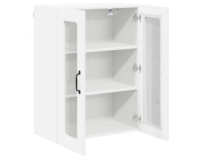 Sonata H Горен кухненски шкаф с рафт Лъскаво бяло 60 x 31 x 80 см