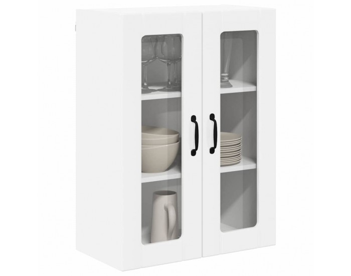 Sonata H Горен кухненски шкаф с рафт Лъскаво бяло 60 x 31 x 80 см