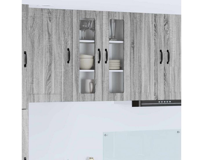 Sonata H Горен кухненски шкаф Сив Сонома 60 x 31 x 80 см Инженерно дърво