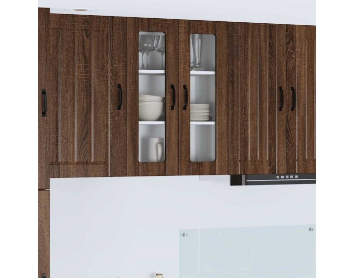 Sonata H Горен кухненски шкаф Кафяв дъб 60 x 31 x 80 см Инженерно дърво