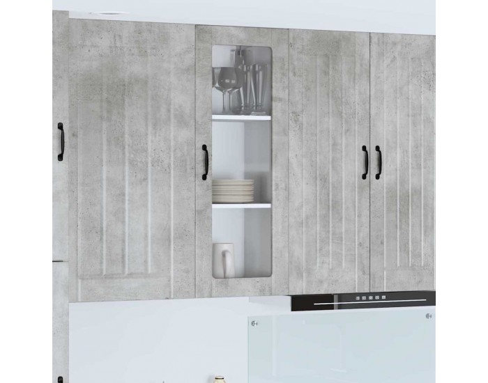 Sonata H Горен кухненски шкаф с рафт Циментено сиво 40 x 31 x 100 см