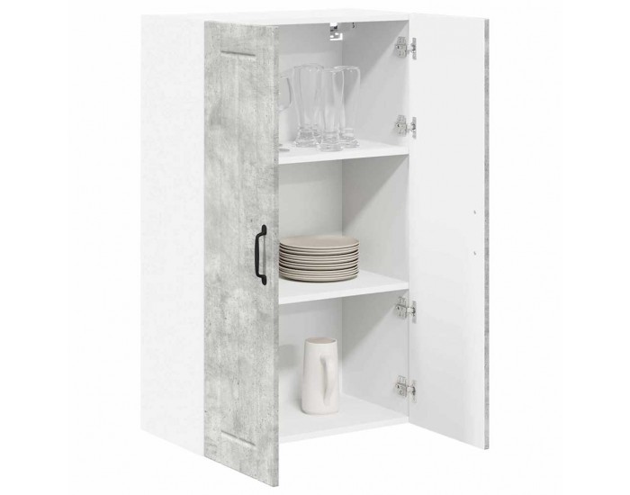 Sonata H Горен кухненски шкаф с рафт Циментено сиво 60 x 31 x 100 см