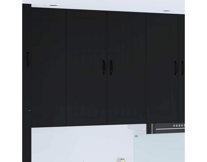 Sonata H Горен кухненски шкаф Черно 80 x 31 x 100 см Инженерно дърво