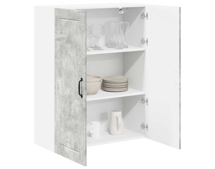 Sonata H Горен кухненски шкаф с рафт Циментено сиво 80 x 31 x 100 см