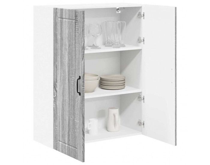 Sonata H Горен кухненски шкаф с рафт Сив Сонома 80 x 31 x 100 см