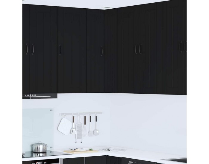 Sonata H Горен кухненски шкаф Черно 57 x 57 x 100 см Инженерно дърво