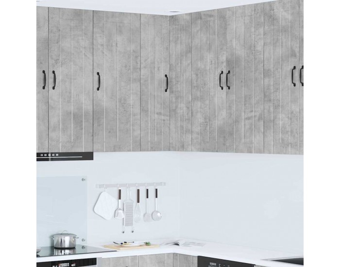Sonata H Горен кухненски шкаф с рафт Циментено сиво 57 x 57 x 100 см