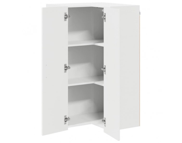 Sonata H Горен кухненски шкаф с рафт Лъскаво бяло 57 x 57 x 100 см