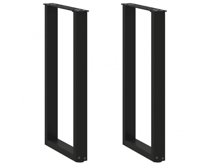 Sonata H Крака за конзолна маса, U-образни, 2 бр., черни, 28 x (72-73) см, стомана
