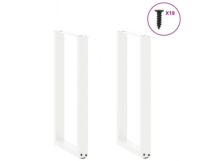 Sonata H Крака за конзолна маса, U-образни, 2 бр., бели, 28 x (72-73) см, стомана