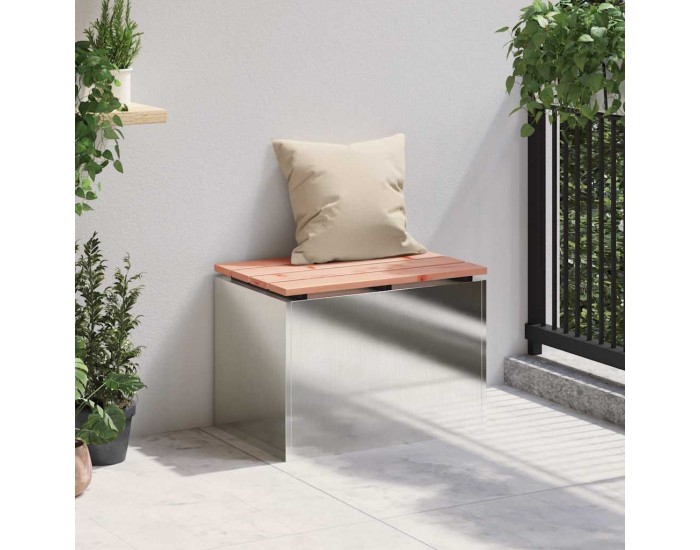 Sonata H Градинска пейка Сребрист 60 x 40 x 43 см Неръждаема стомана