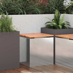 Sonata H Градинска пейка Сребрист 40 x 40 x 43 cm Неръждаема стомана - Градински Дивани и Пейки