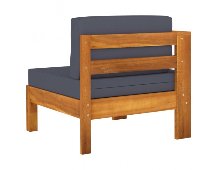 Sonata H 4-местен градински диван с тъмносиви възглавници акация масив