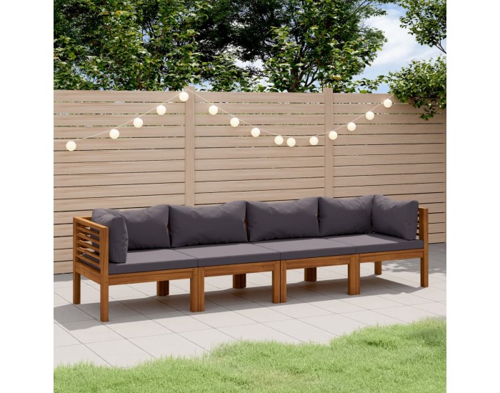 Sonata H 4-местен градински диван с възглавница, акациево дърво масив