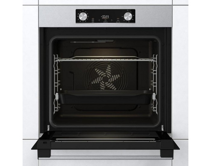 Фурна за вграждане Gorenje BO6735E05X , 77 , Push бутони , А , Водно почистване