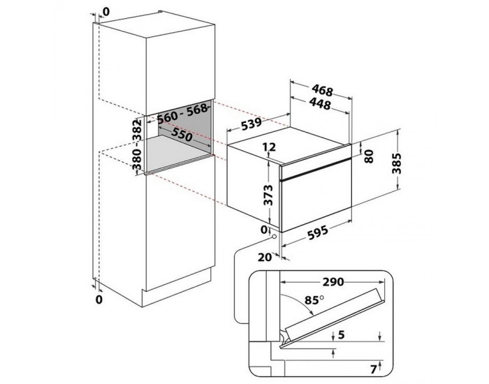 Вградена микровълнова фурна Whirlpool WMD44MW , Електронно , 31