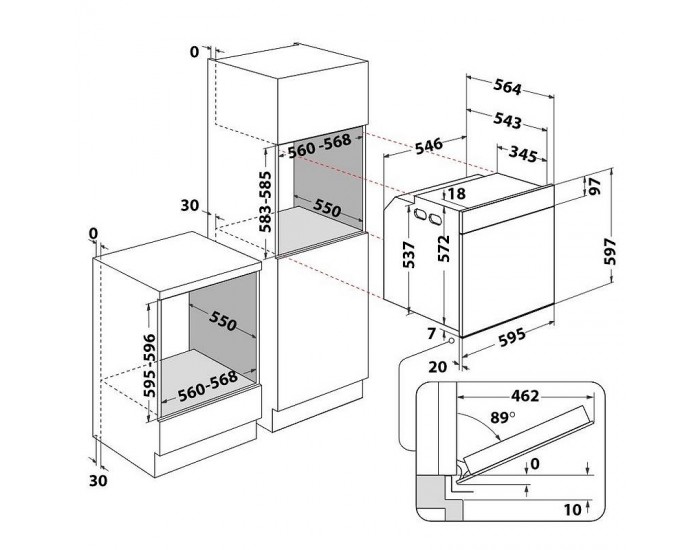 Фурна за вграждане Whirlpool WOI98MPT2SBA , 73 , А , Пиролиза , Сензорно