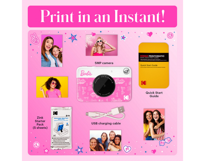 Фотоапарат за моментни снимки Kodak Printomatic Barbie Camera 2