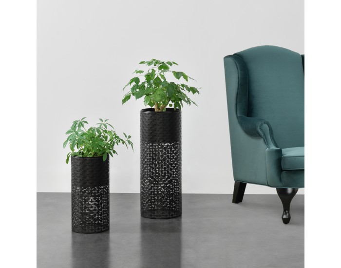 Поставка за цветя Virton, комплект 2 бр., черна