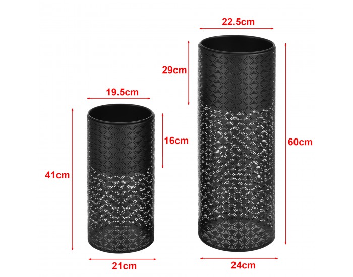 Поставка за цветя Virton, комплект 2 бр., черна