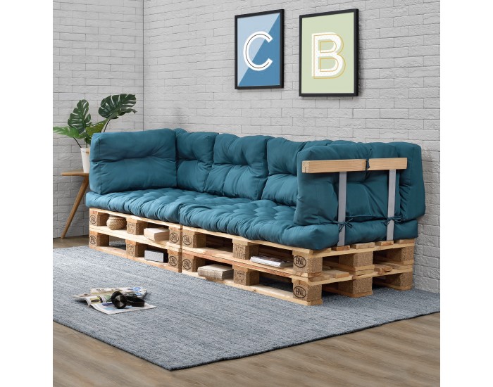 Седална възглавница за мебели от палети Comfy 80x120x12 см тюркоаз