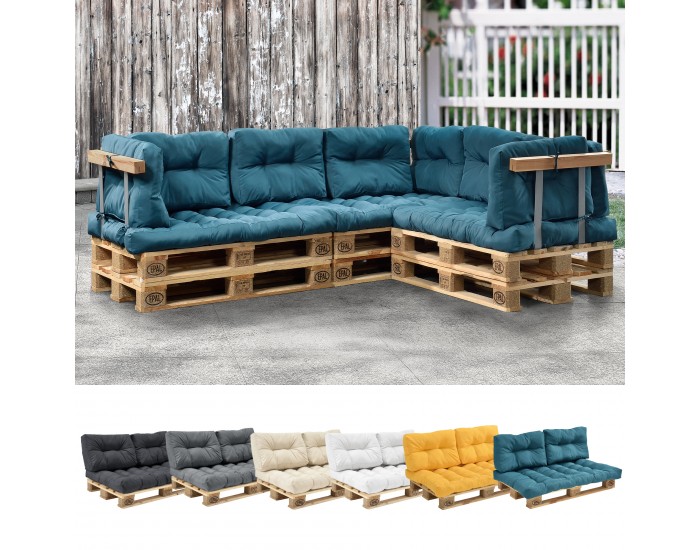 Седална възглавница за мебели от палети Comfy 80x120x12 см тюркоаз